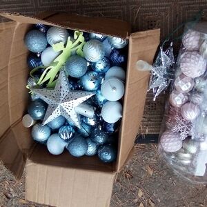 Festive Blue and Silver Ornament Collection